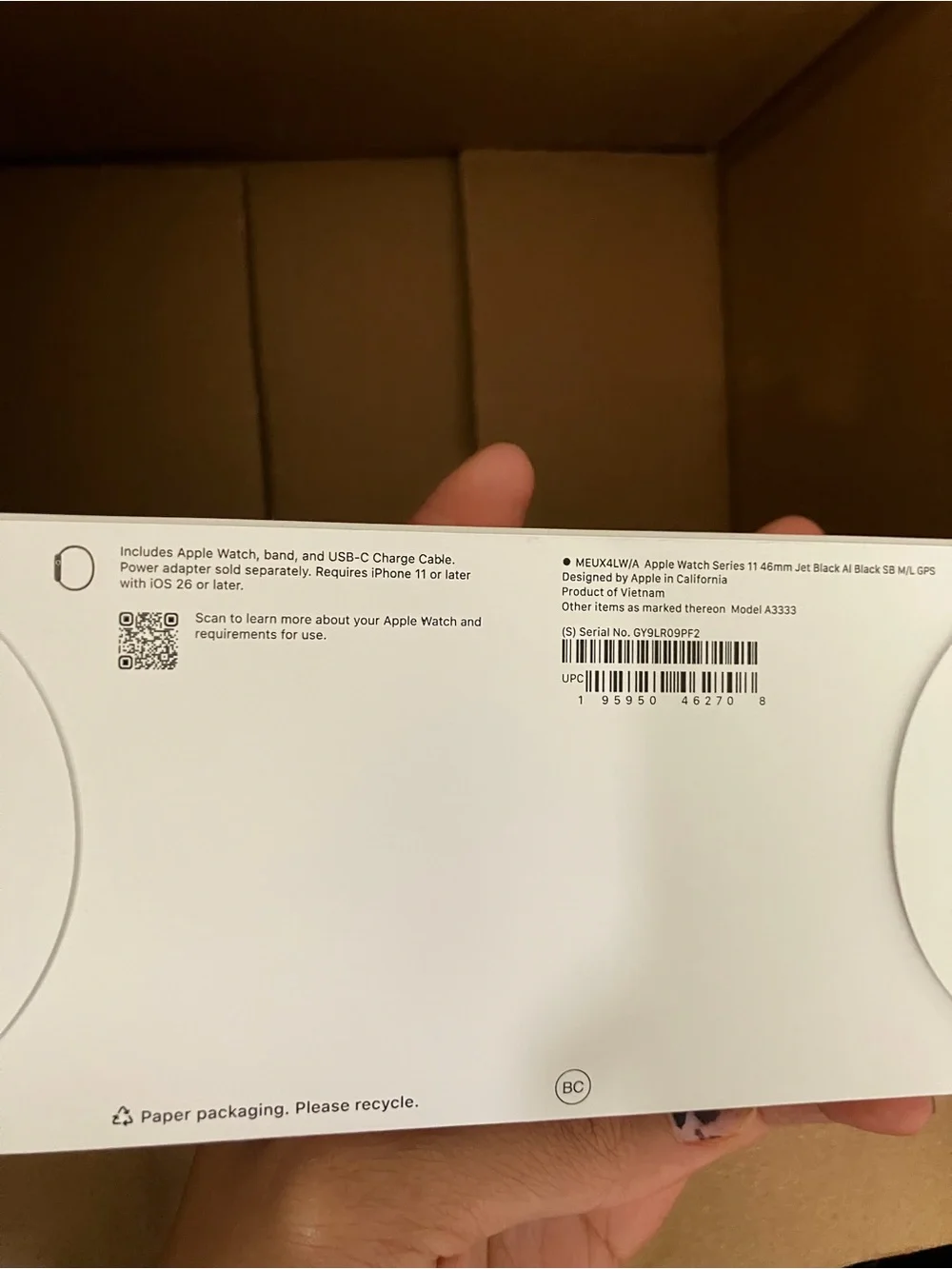 Apple Black Silicone Sport Band for Apple Watch